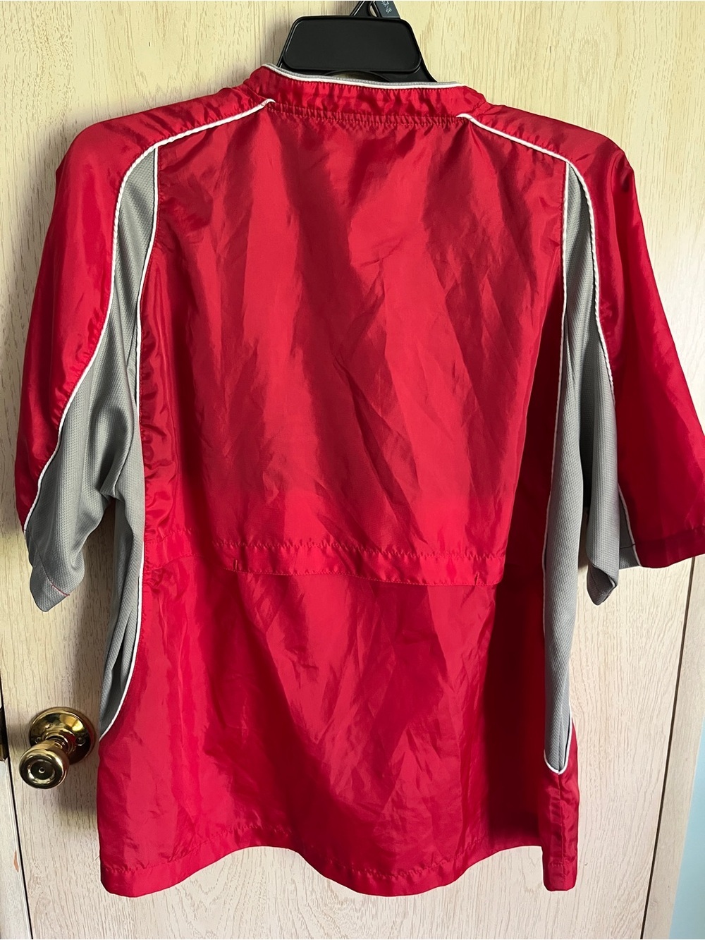 Mizuno Jacket Men Red Baseball Batting Practice Cage Quarter Zip Pullover Large - Picture 6 of 9